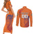 Custom Netherlands Football Couples Matching Short Sleeve Bodycon Dress and Long Sleeve Button Shirt Oranje Lion - Wonder Print Shop