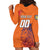 Custom Netherlands Football Hoodie Dress Oranje Lion - Wonder Print Shop