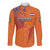 Custom Netherlands Football Long Sleeve Button Shirt Oranje Lion - Wonder Print Shop