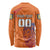 Custom Netherlands Football Long Sleeve Shirt Oranje Lion - Wonder Print Shop