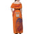 Custom Netherlands Football Off Shoulder Maxi Dress Oranje Lion - Wonder Print Shop