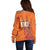 Custom Netherlands Football Off Shoulder Sweater Oranje Lion - Wonder Print Shop