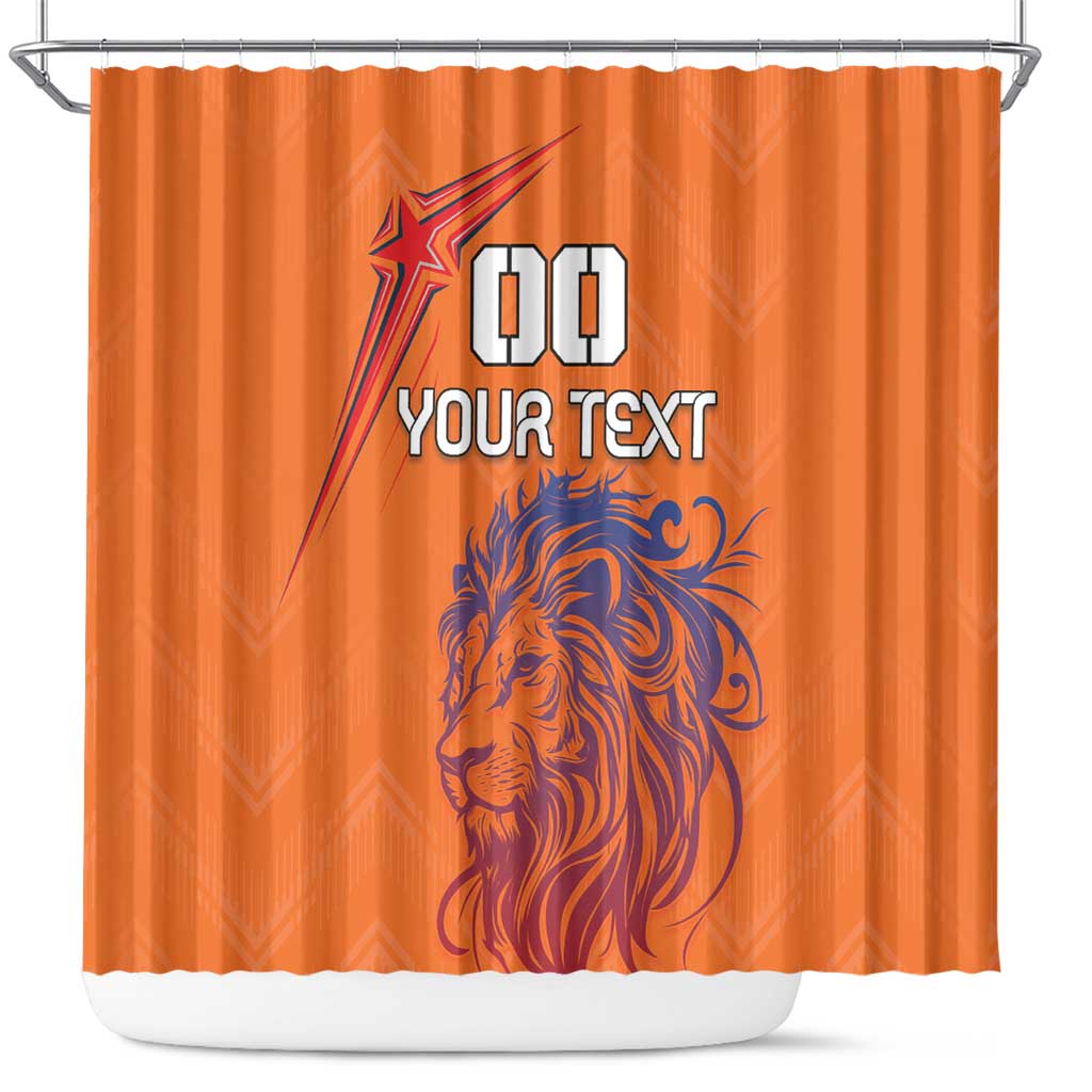 Custom Netherlands Football Shower Curtain Oranje Lion