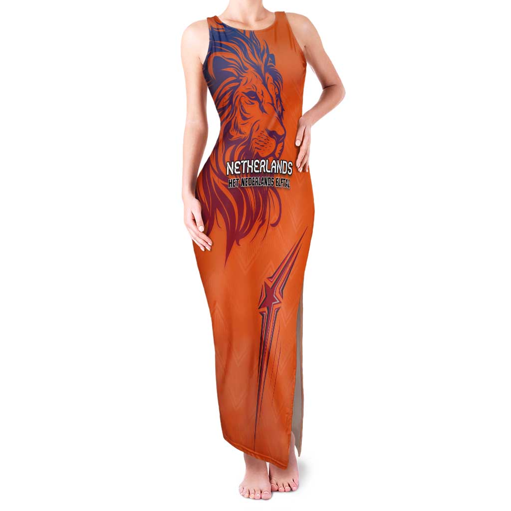 Custom Netherlands Football Tank Maxi Dress Oranje Lion