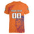 Custom Netherlands Football Women V-Neck T-Shirt Oranje Lion