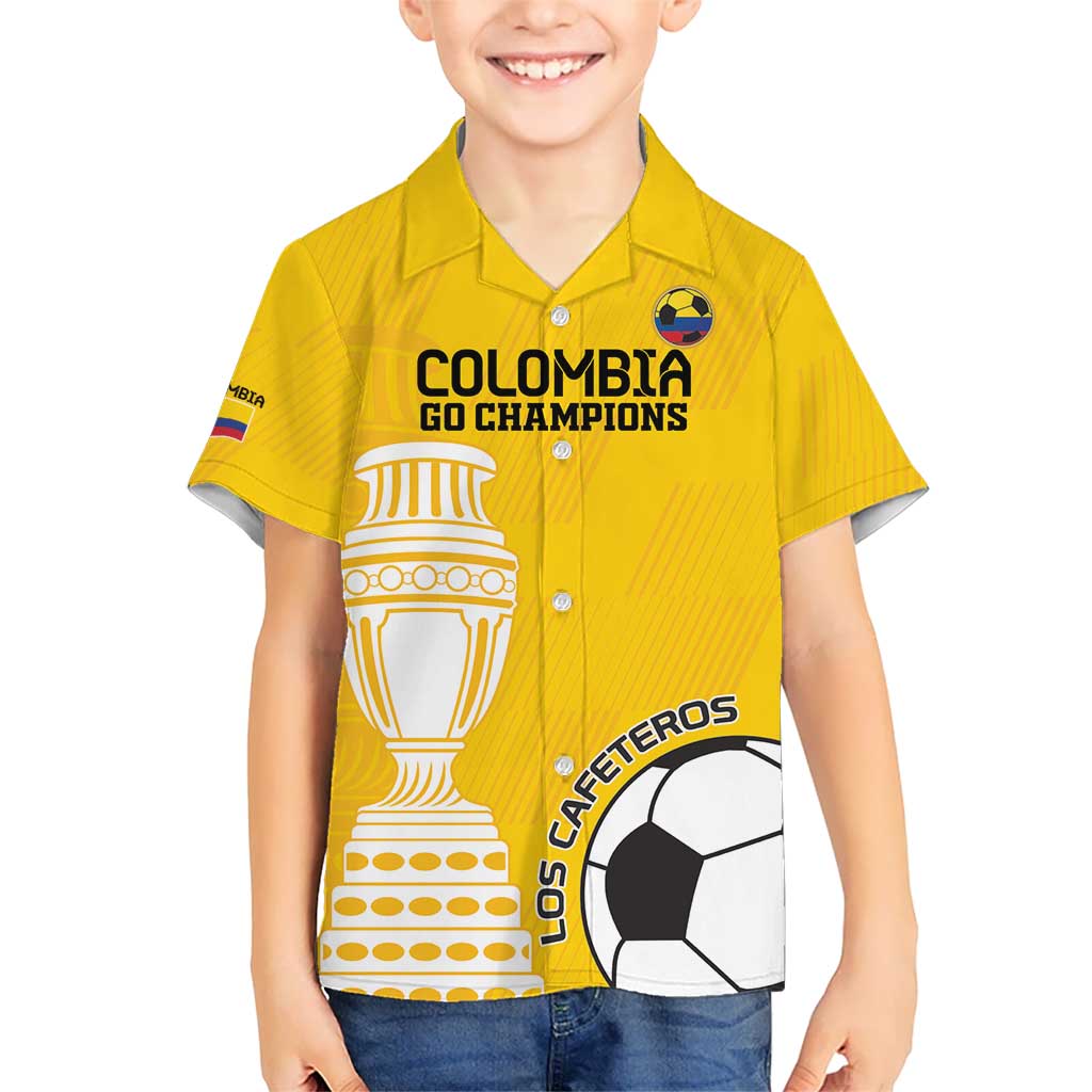 Custom Colombia Football Kid Hawaiian Shirt Go Champions - Wonder Print Shop