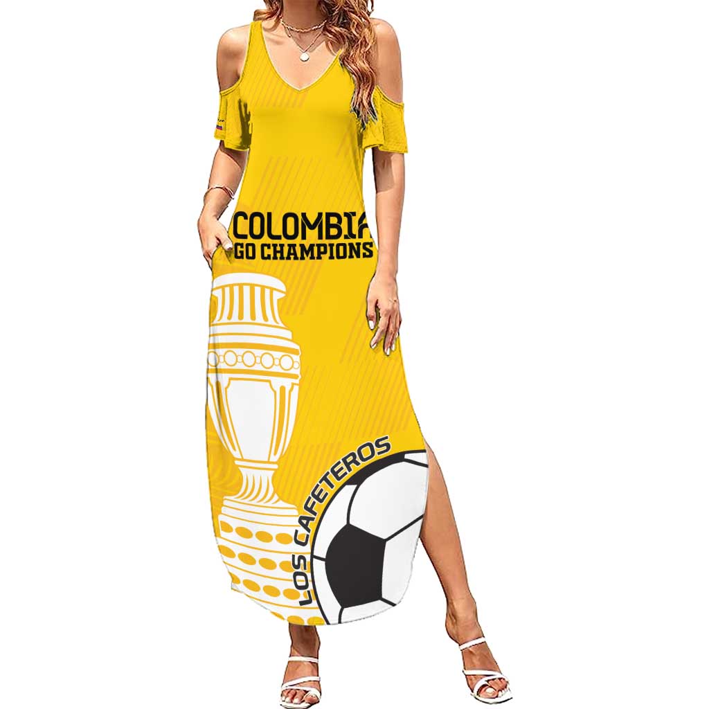 Custom Colombia Football Summer Maxi Dress Go Champions - Wonder Print Shop