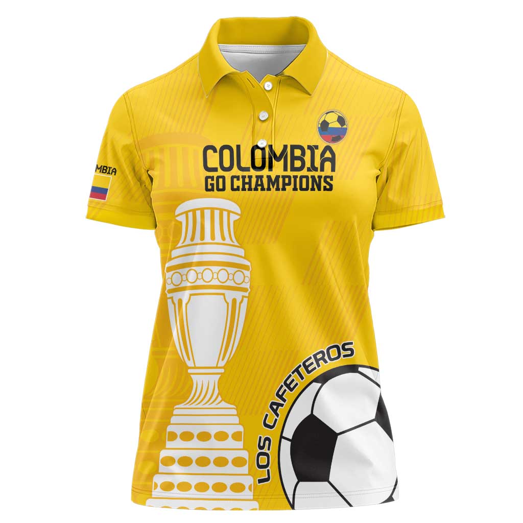 Custom Colombia Football Women Polo Shirt Go Champions - Wonder Print Shop