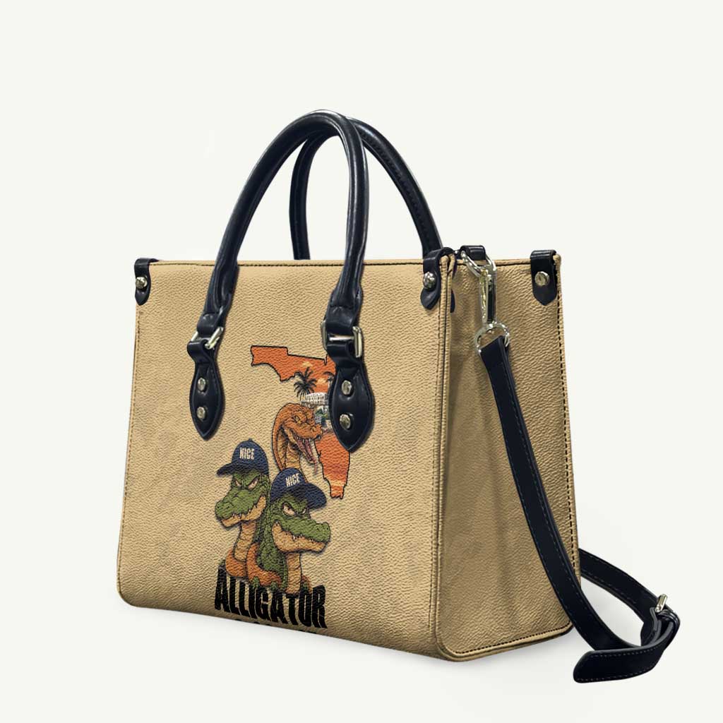 Alligator Alcatraz Prison Florida Everglades Leather Bag - Wonder Print Shop
