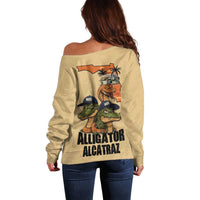 Alligator Alcatraz Prison Florida Everglades Off Shoulder Sweater - Wonder Print Shop