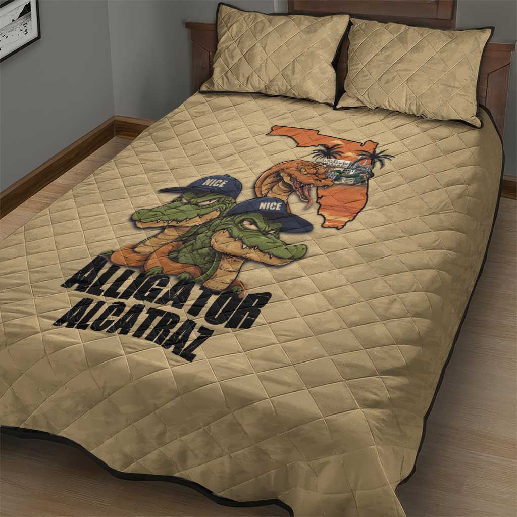 Alligator Alcatraz Prison Florida Everglades Quilt Bed Set - Wonder Print Shop