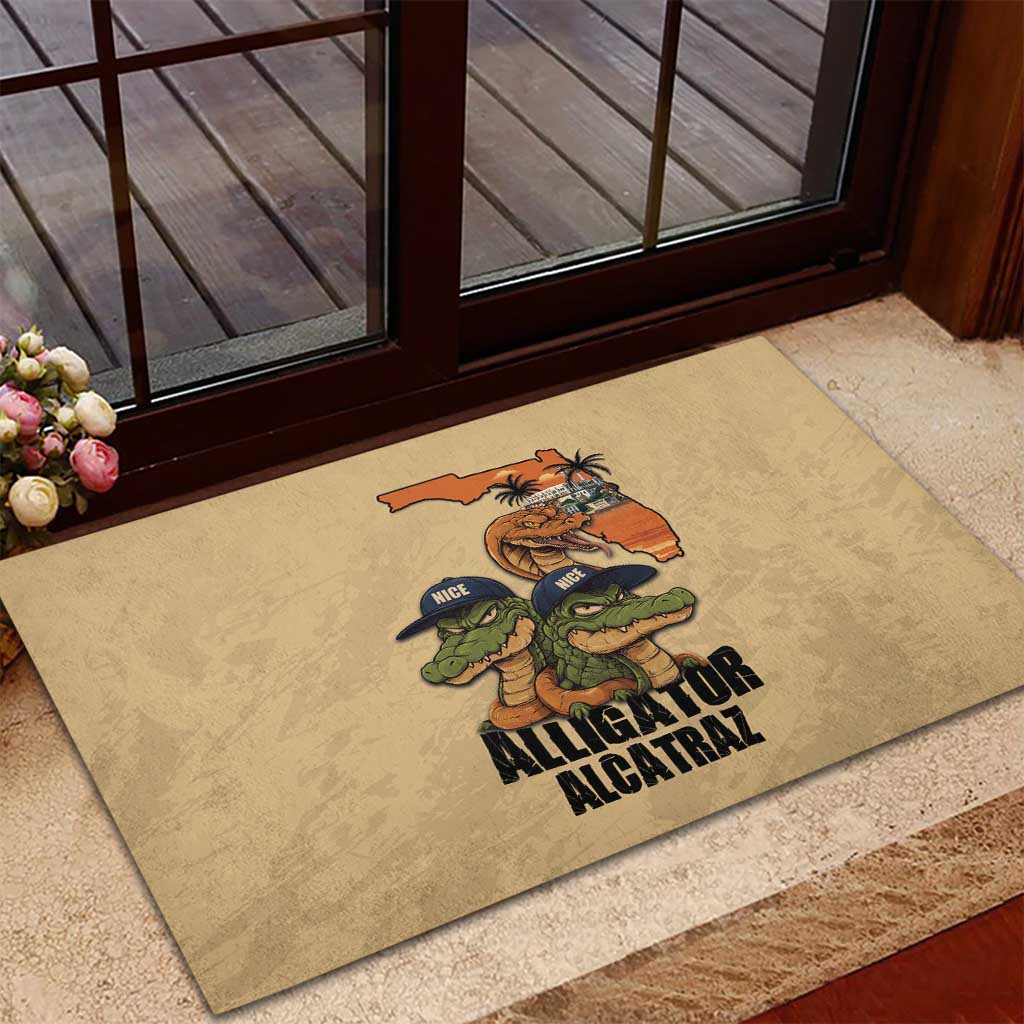Alligator Alcatraz Prison Florida Everglades Rubber Doormat - Wonder Print Shop