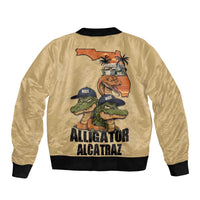 Alligator Alcatraz Prison Florida Everglades Sleeve Zip Bomber Jacket - Wonder Print Shop