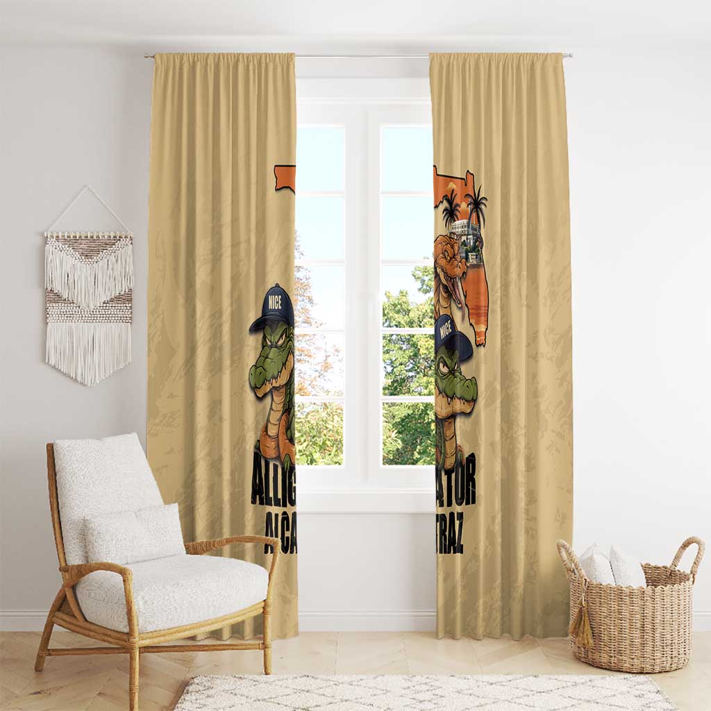 Alligator Alcatraz Prison Florida Everglades Window Curtain - Wonder Print Shop