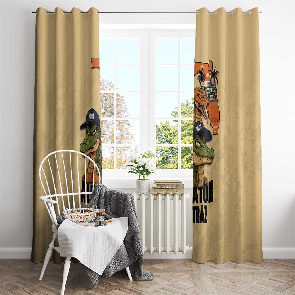 Alligator Alcatraz Prison Florida Everglades Window Curtain - Wonder Print Shop