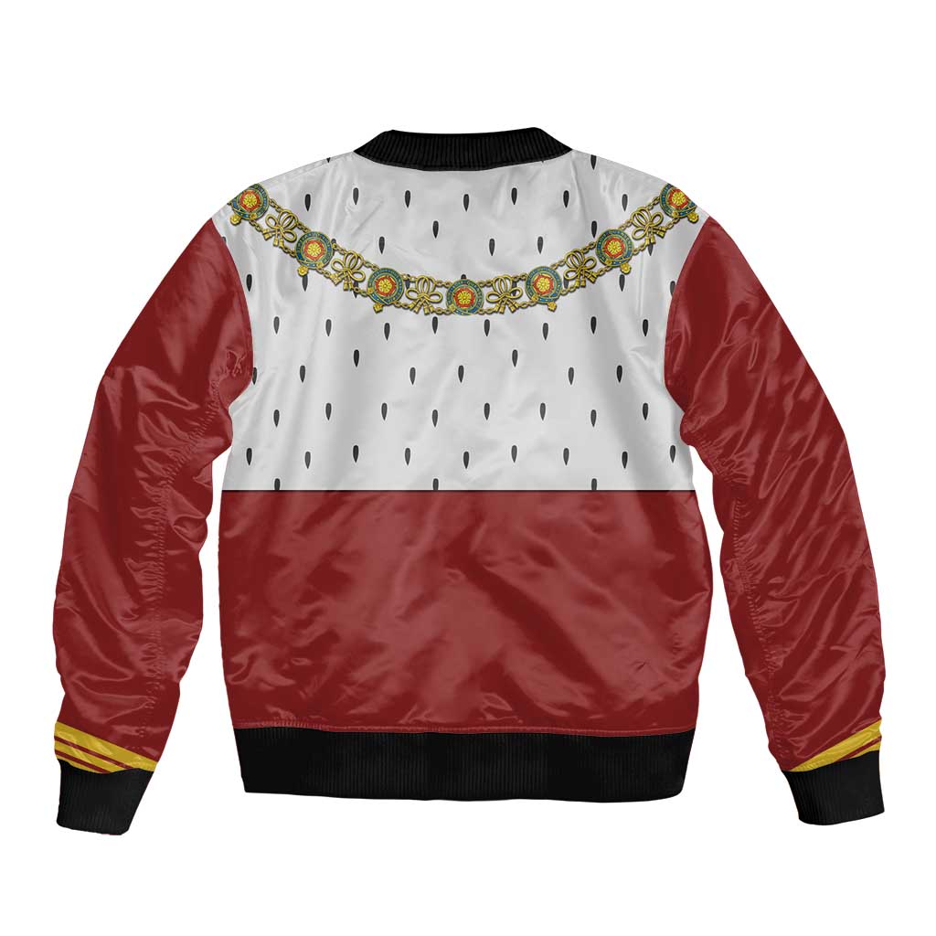 Victoria England Costume Sleeve Zip Bomber Jacket - Wonder Print Shop