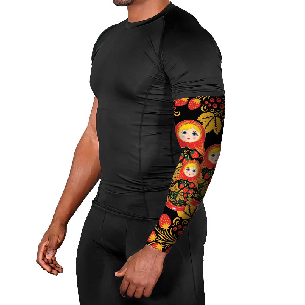 Russian Matryoshka Doll Arm Sleeves Khokhloma Patterns - Wonder Print Shop