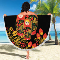 Russian Matryoshka Doll Beach Blanket Khokhloma Patterns - Wonder Print Shop