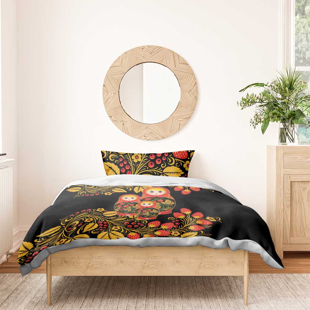 Russian Matryoshka Doll Bedding Set Khokhloma Patterns - Wonder Print Shop