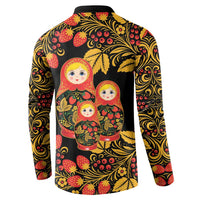 Russian Matryoshka Doll Button Sweatshirt Khokhloma Patterns - Wonder Print Shop