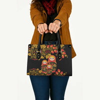 Russian Matryoshka Doll Leather Bag Khokhloma Patterns - Wonder Print Shop