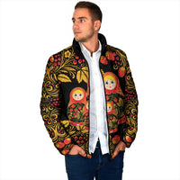 Russian Matryoshka Doll Padded Jacket Khokhloma Patterns - Wonder Print Shop