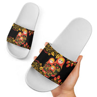 Russian Matryoshka Doll Slide Sandals Khokhloma Patterns - Wonder Print Shop