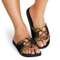 Russian Matryoshka Doll Slide Sandals Khokhloma Patterns - Wonder Print Shop