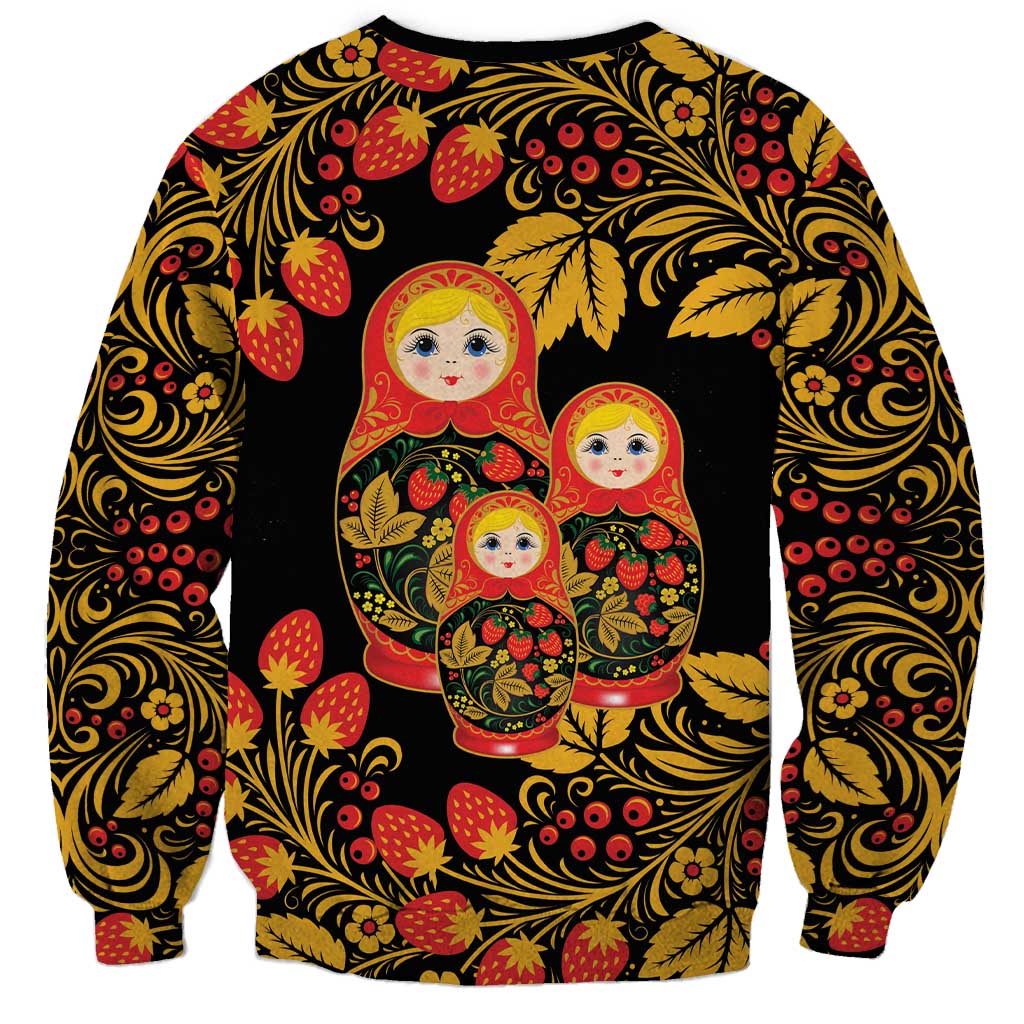 Russian Matryoshka Doll Sweatshirt Khokhloma Patterns - Wonder Print Shop