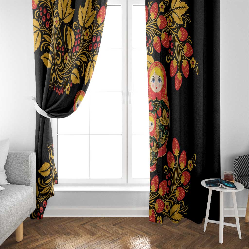 Russian Matryoshka Doll Window Curtain Khokhloma Patterns - Wonder Print Shop