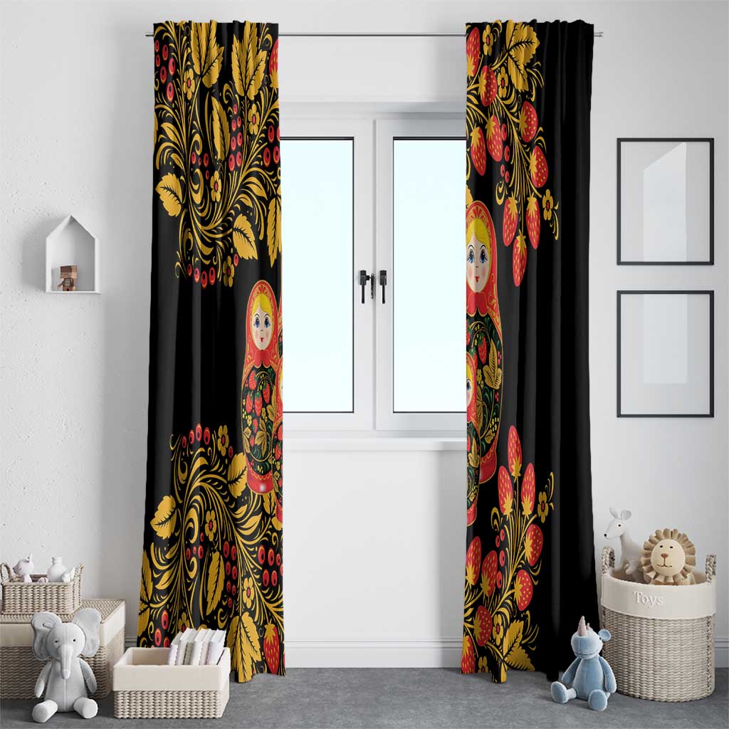 Russian Matryoshka Doll Window Curtain Khokhloma Patterns - Wonder Print Shop