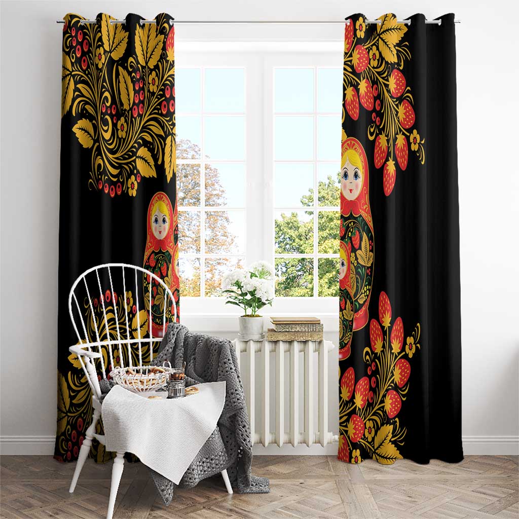 Russian Matryoshka Doll Window Curtain Khokhloma Patterns - Wonder Print Shop