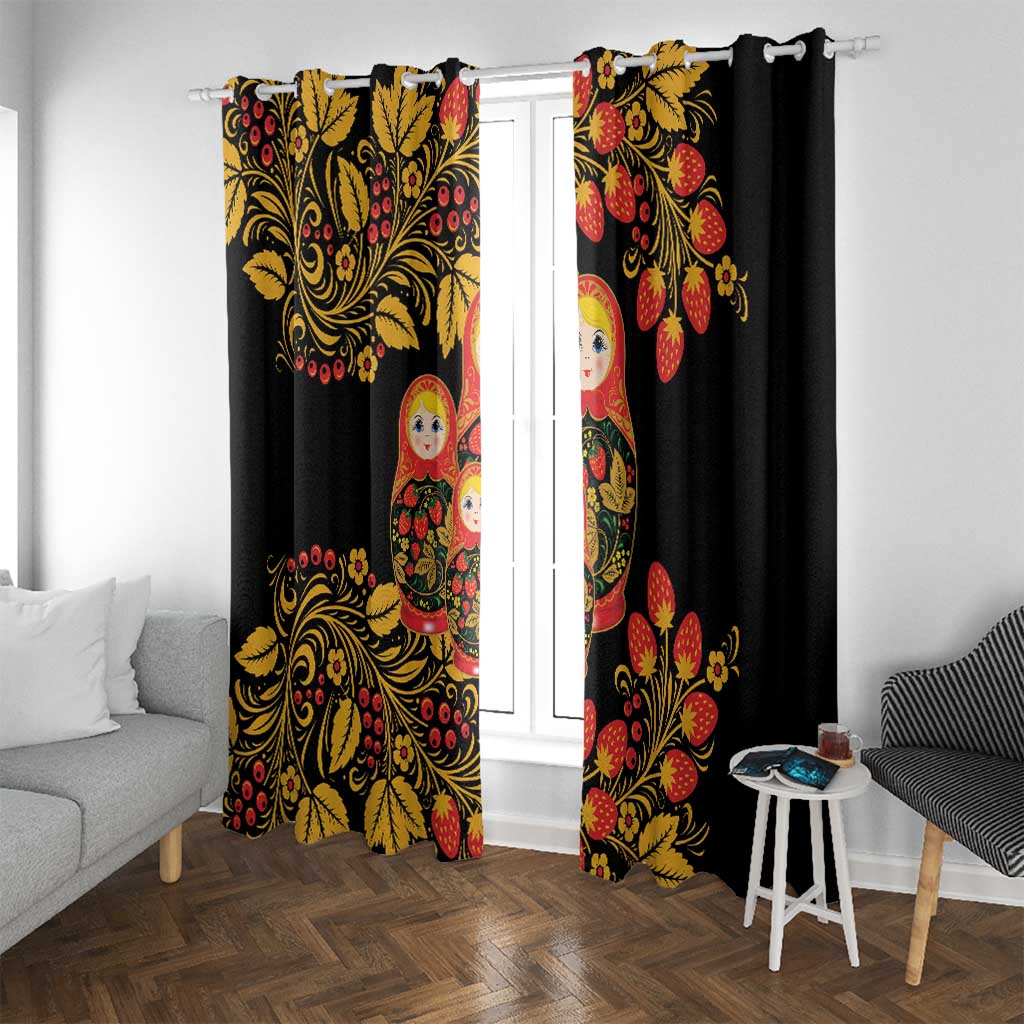 Russian Matryoshka Doll Window Curtain Khokhloma Patterns - Wonder Print Shop