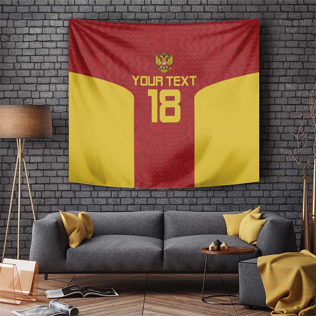 Custom Russia Football Tapestry Nashi Parni Khokhloma Style - Red - Wonder Print Shop