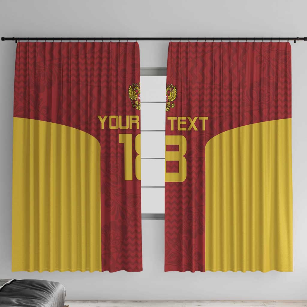 Custom Russia Football Window Curtain Nashi Parni Khokhloma Style - Red - Wonder Print Shop