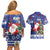 Honduras Santa Claus Christmas Couples Matching Off Shoulder Short Dress and Hawaiian Shirt Christmas Tree With Flag Background - Wonder Print Shop