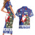 Honduras Santa Claus Christmas Couples Matching Short Sleeve Bodycon Dress and Hawaiian Shirt Christmas Tree With Flag Background - Wonder Print Shop