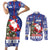 Honduras Santa Claus Christmas Couples Matching Short Sleeve Bodycon Dress and Long Sleeve Button Shirt Christmas Tree With Flag Background - Wonder Print Shop