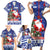 Honduras Santa Claus Christmas Family Matching Short Sleeve Bodycon Dress and Hawaiian Shirt Christmas Tree With Flag Background - Wonder Print Shop