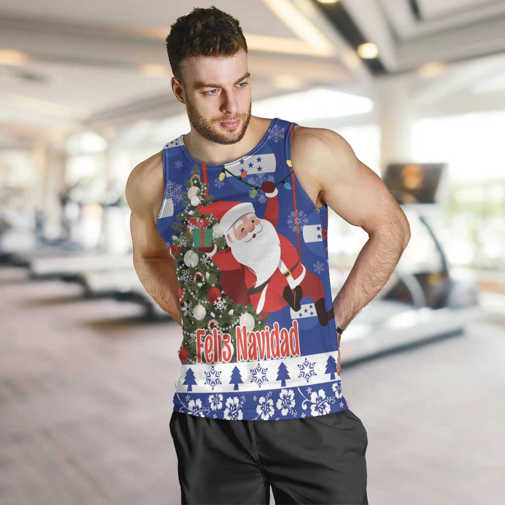 Honduras Santa Claus Christmas Men Tank Top Christmas Tree With Flag Background - Wonder Print Shop