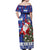 Honduras Santa Claus Christmas Off Shoulder Maxi Dress Christmas Tree With Flag Background - Wonder Print Shop