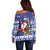 Honduras Santa Claus Christmas Off Shoulder Sweater Christmas Tree With Flag Background - Wonder Print Shop