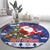 Honduras Santa Claus Christmas Round Carpet Christmas Tree With Flag Background