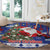 Honduras Santa Claus Christmas Round Carpet Christmas Tree With Flag Background