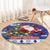 Honduras Santa Claus Christmas Round Carpet Christmas Tree With Flag Background