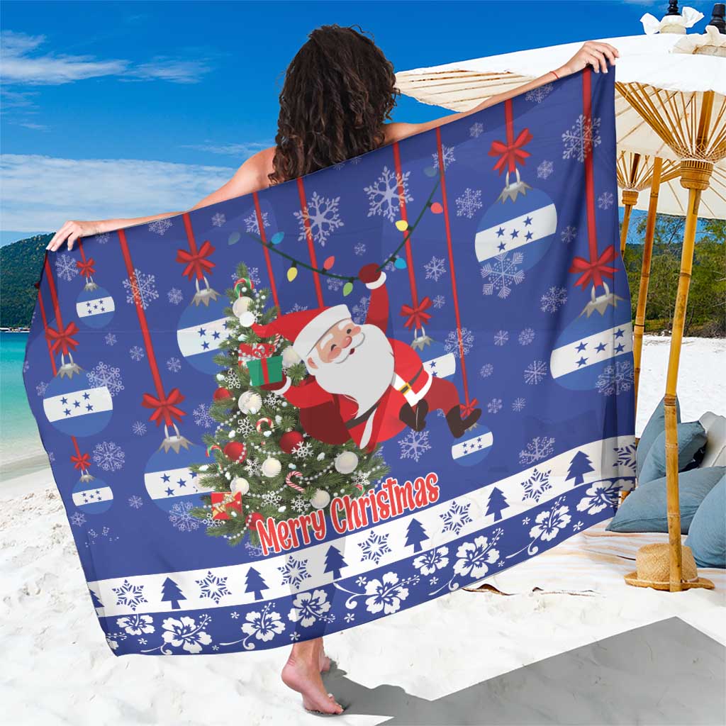 Honduras Santa Claus Christmas Sarong Christmas Tree With Flag Background