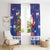 Honduras Santa Claus Christmas Window Curtain Christmas Tree With Flag Background - Wonder Print Shop