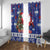 Honduras Santa Claus Christmas Window Curtain Christmas Tree With Flag Background - Wonder Print Shop