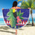 Belize Keel-billed Toucan Bird Christmas Beach Blanket Feliz Navidad With Knitted Christmas Pattern - Wonder Print Shop