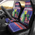 Belize Keel-billed Toucan Bird Christmas Car Seat Cover Feliz Navidad With Knitted Christmas Pattern - Wonder Print Shop